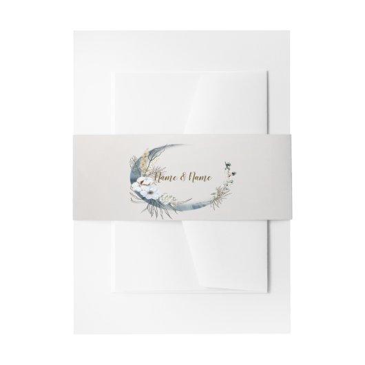 Bandeau De Faire-part Boho White Orchidée Fleurs Blue Moon Elegant Party (Devant example)