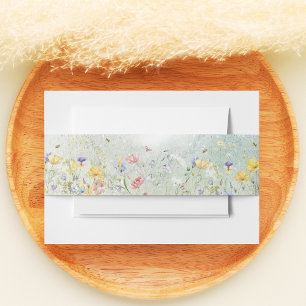 Bandeau De Faire-part Boho Wildflower Rustique mariage vert