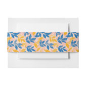 Bandeau De Faire-part Bois botanique vibre Feuille bleue et jaune (Devant Example)