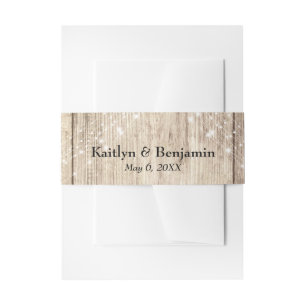 Bandeau De Faire-part Bois Brown rustique et cordes lumineuses Personnal
