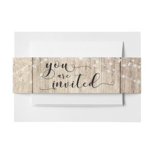 Bandeau De Faire-part Bois Brown rustique et lumières "Vous êtes invité"