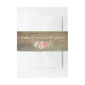 Bandeau De Faire-part Bois de grange rustique et fleurs d'aquarelle (Devant example)