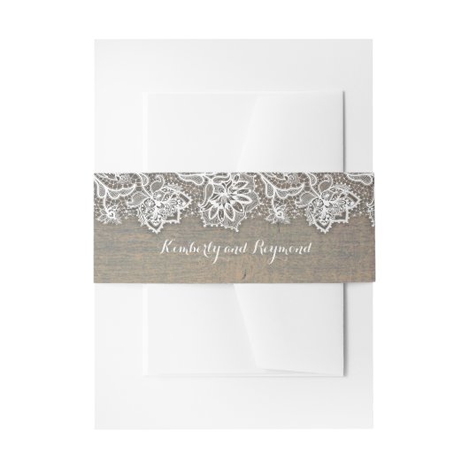 Bandeau De Faire-part Bois et dentelle rustique (Devant example)