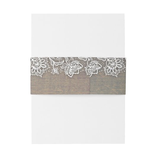 Bandeau De Faire-part Bois et dentelle rustique (Dos Example)