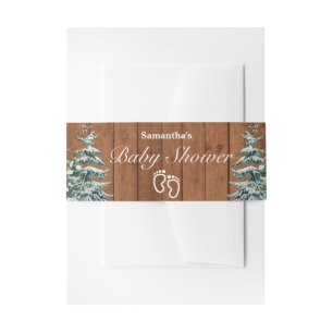 Bandeau De Faire-part Bois neigeux et forêt Baby shower à pin