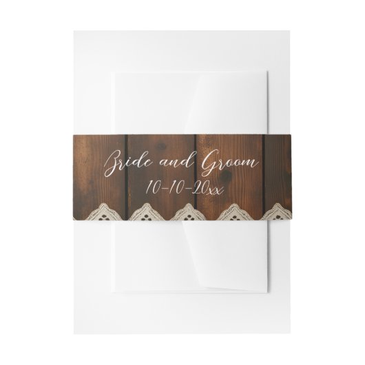 Bandeau De Faire-part Bois Rustique et Dentelle (Devant example)