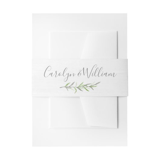 Bandeau De Faire-part Bois rustique et Feuilles botaniques Faire-part de (Devant example)