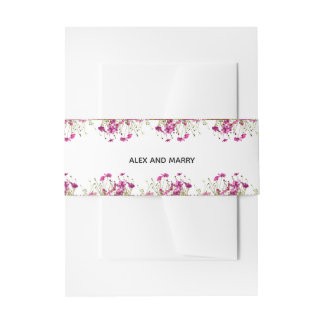 Bandeau De Faire-part Bordure de jardin de fleurs sauvages modernes BELL