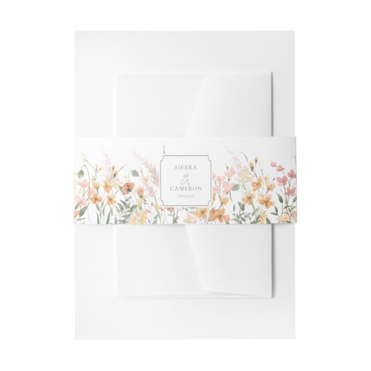 Bandeau De Faire-part Bordure de mariage Fleur sauvage ensoleillée ID102 (Devant example)