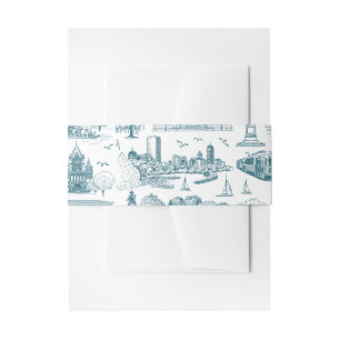 Bandeau De Faire-part Boston Toile (éd. anniversaire) bleu/blanc
