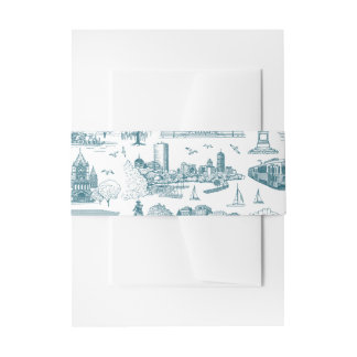 Bandeau De Faire-part Boston Toile (éd. anniversaire) bleu/blanc