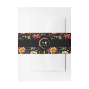 Bandeau De Faire-part Botanique Floral Hollandais Baroque Mariage Monogr