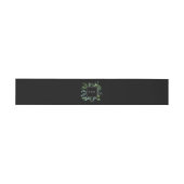 Bandeau De Faire-part Botanique Verdure Monogramme Mariage noir (Plat)