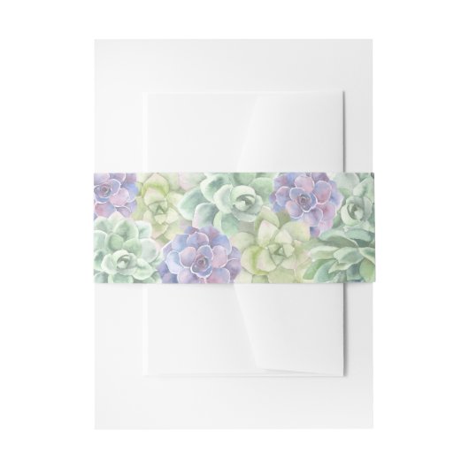 Bandeau De Faire-part Botanique vert et violet Succulents Mariage (Devant example)