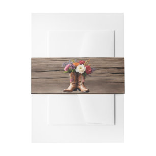 Bandeau De Faire-part Bottes Western Cowboy Floral Elegant Mason Jar
