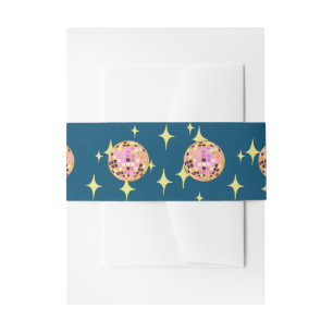 Bandeau De Faire-part Boule Disco Moderne Bleu