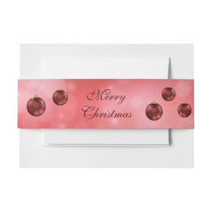 Bandeau De Faire-part Boules de Noël festives rouges avec texte personna