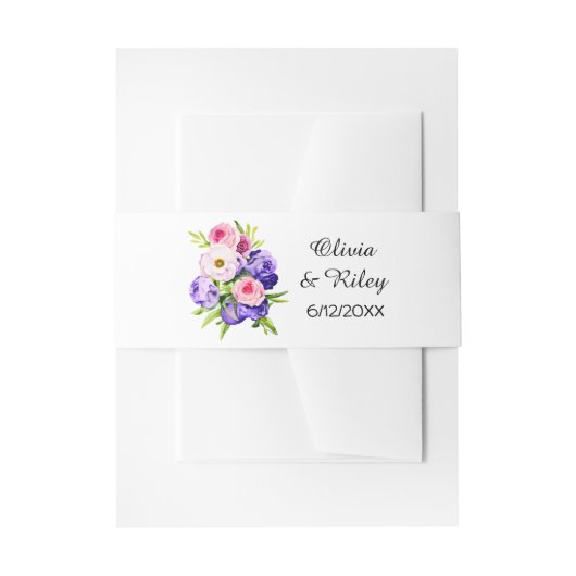 Bandeau De Faire-part Bouquet de fleurs d'aquarelle assez élégant (Devant example)