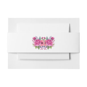 Bandeau De Faire-part Bouquet de fleurs roses d'aquarelle-Mariage