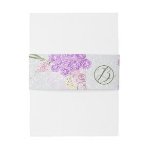 Bandeau De Faire-part Bouquet de ruban lilas La Puerto Madero sur dentel