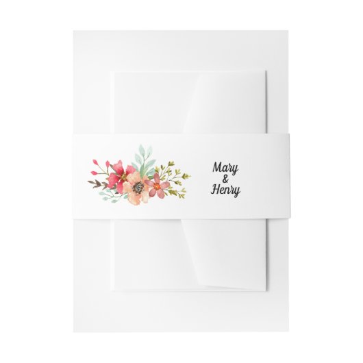 Bandeau De Faire-part Bouquet Mariage Fleur sauvage Aquarelle moderne (Devant example)