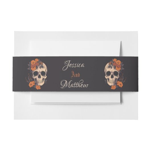 Bandeau De Faire-part Bouquet orange enchanteur sur crâne crémeux (Devant Example)