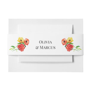 Bandeau De Faire-part Bouquets floraux Marguerites rouges et jaunes