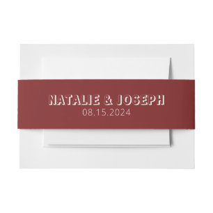 Bandeau De Faire-part Bourgogne Crème Moderne Mariage Rétro Unique