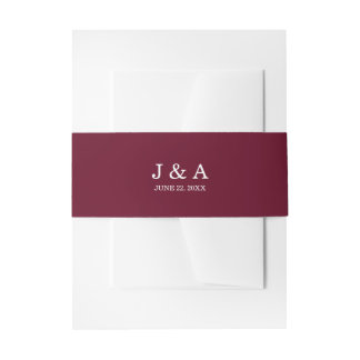 Bandeau De Faire-part Bourgogne Mariage Rustique Personnalisé Rouge Soli