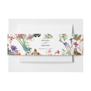 Bandeau De Faire-part Bouteilles Fleurs sauvages Mariage floral