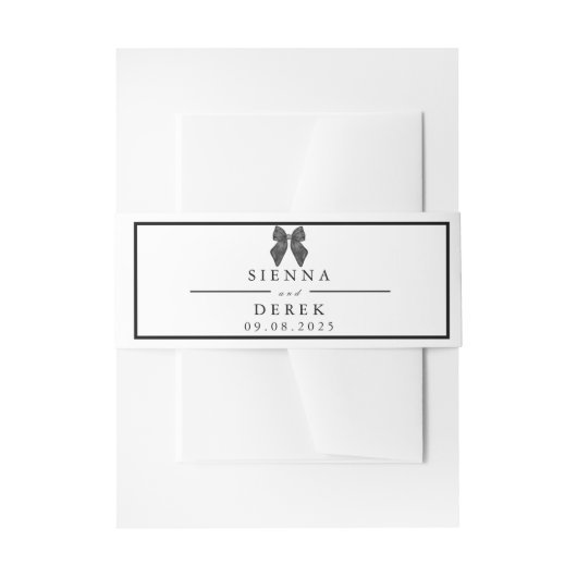 Bandeau De Faire-part Bow classique noir et blanc Mariage (Devant example)