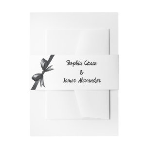 Bandeau De Faire-part Bow noir et blanc   Mariage élégant   Monochrome