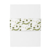 Bandeau De Faire-part Branche d'olivier et Feuilles Motif sans soudure (Dos Example)