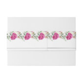 Bandeau De Faire-part Branches avec fleurs rose rose et mariage feuille (Dos exemple)