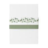 Bandeau De Faire-part Branches avec verdure et fleurs blanches mariage (Dos Example)