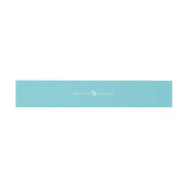 Bandeau De Faire-part BRIDE & GROOM COEUR moderne et design aqua bleu bl (Plat)
