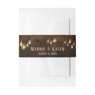 Bandeau De Faire-part Briques industrielles, Edison Lights, Noms et Date