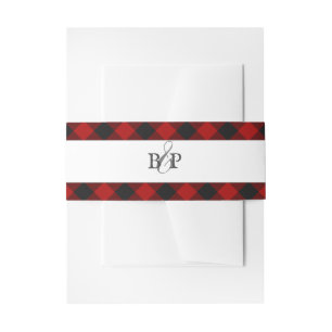 Bandeau De Faire-part Buffalo Check Red Tartan Scottish Plaid