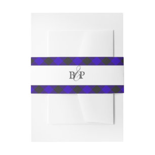 Bandeau De Faire-part Buffalo Plaid Royal Blue Tartan Scottish Plaid