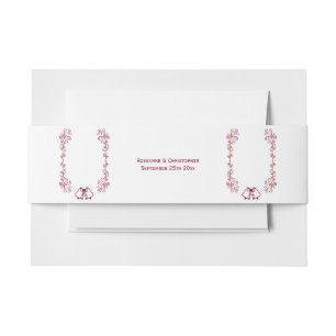 Bandeau De Faire-part Burgundy Bells Scrollwork Design Mariage