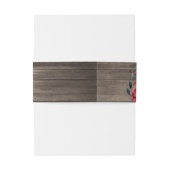 Bandeau De Faire-part Burgundy Floral Rustique Bois (Dos Example)