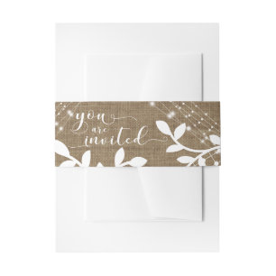 Bandeau De Faire-part Burlap Lights & Lace Vous êtes Invité Typographie