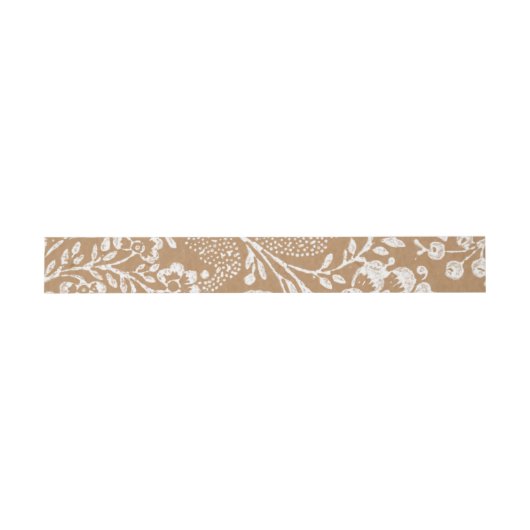 Bandeau De Faire-part Burlap Mariage Rustique Kraft Lace Faux Texture (Plat)