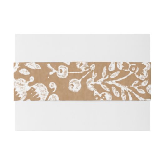 Bandeau De Faire-part Burlap Mariage Rustique Kraft Lace Faux Texture (Dos exemple)