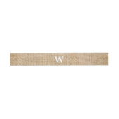 Bandeau De Faire-part Burlap Mariage rustique Monogramme Faux Photo Text (Plat)