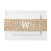Bandeau De Faire-part Burlap Mariage rustique Monogramme Faux Photo Text (Devant Example)