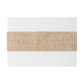 Bandeau De Faire-part Burlap Noms Rustiques Mariages Date Faux Texture (Dos exemple)