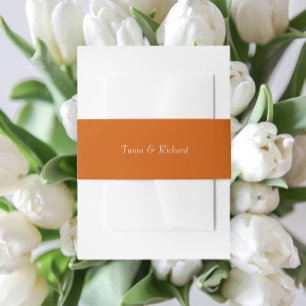 Bandeau De Faire-part Burnt Orange Simple Stylisé Nom Mariage
