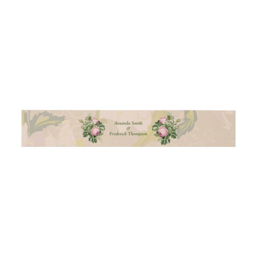 Bandeau De Faire-part Bush Garden Green - soft rose roses Enveloppe Band (Plat)