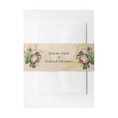 Bandeau De Faire-part Bush Garden Green - soft rose roses Enveloppe Band (Devant example)